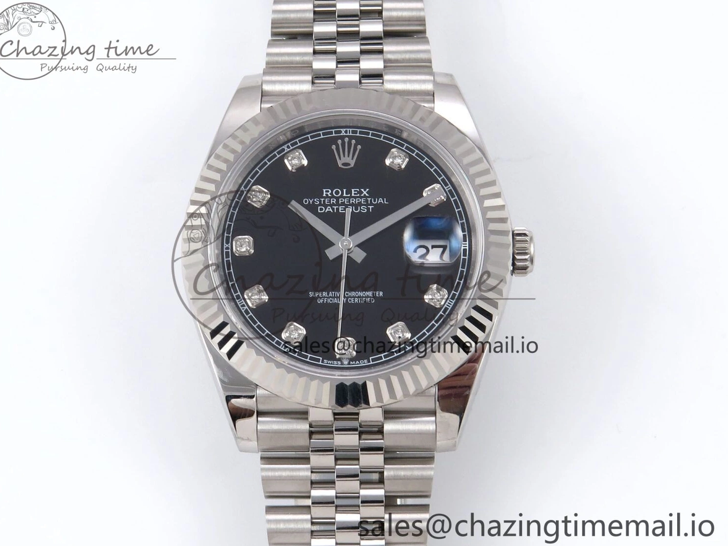 Jubilee 126334 A3235 Best 41 Edition EWEF DateJust Black Dial Diamonds Bracelet on 0201